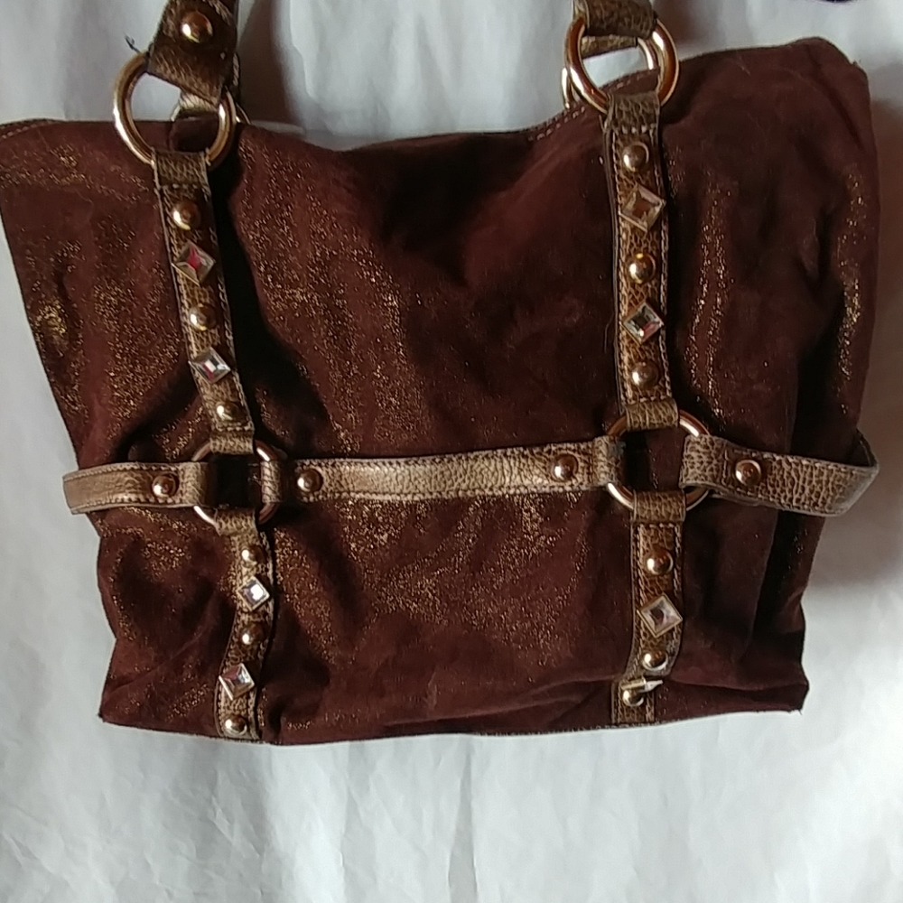 Brown bag with gems
